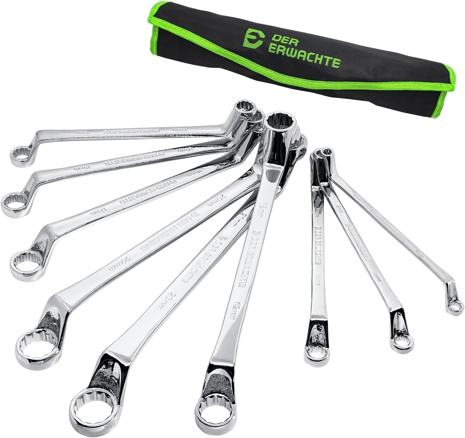 9 PCS Double Box End 75 Degree Deep Offset EXTRA LONG Wrench Tools Set 6-23Mm US gallery