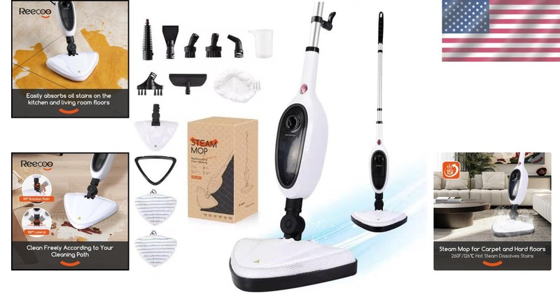 Steam Mop Floor Cleaner with Attachments Lightweight Fast Heating for Kitchen... gallery