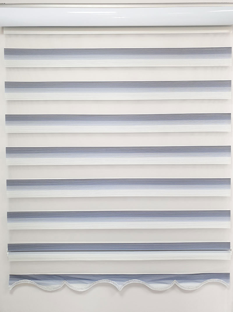 Micro Plated Glitter Fabric Navy Zebra Roller Blinds Curtain For All Rooms, gallery