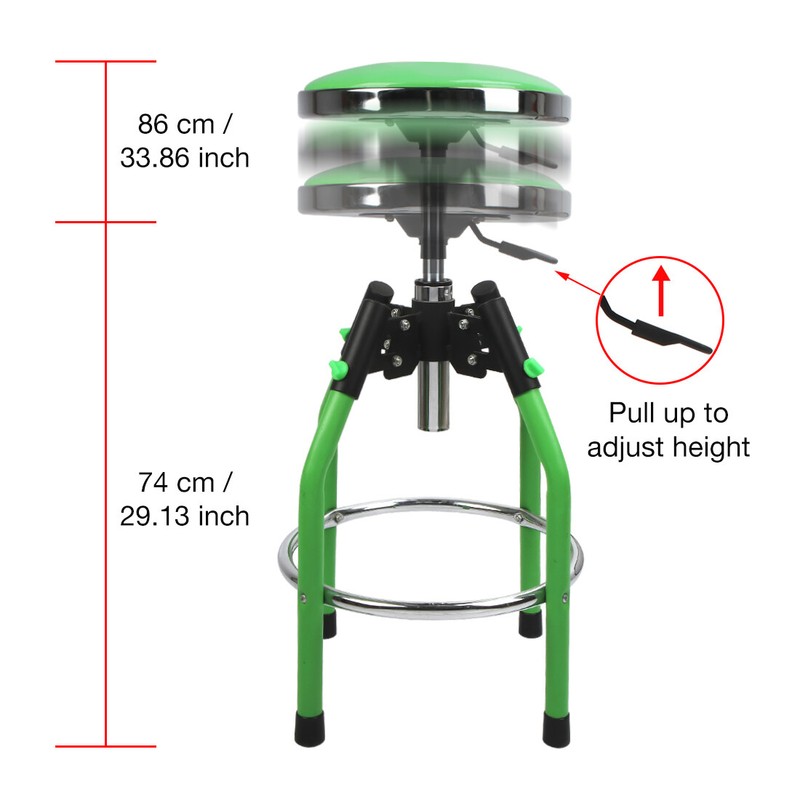 WORKPRO Heavy Duty Adjustable Hydraulic Shop Stool Garage Bar Stool 330Pound Max gallery