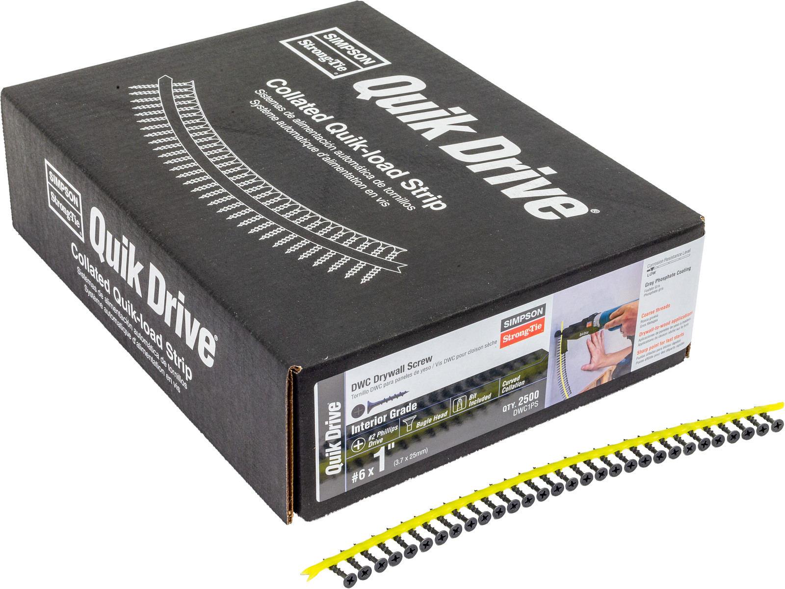 Simpson DWC1PS DWC Drywall Screw (Collated) — #6 x 1 in. #2 Phillips Bugle-Head gallery