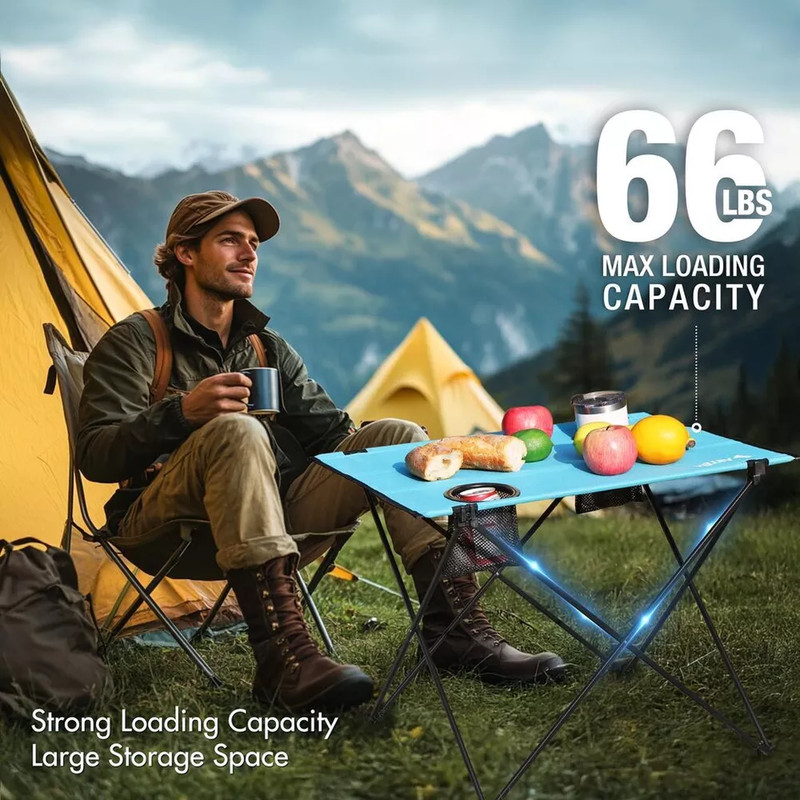VILLEY Large/Small Folding Camping Table Lightweight Portable Beach Tables w/Bag gallery
