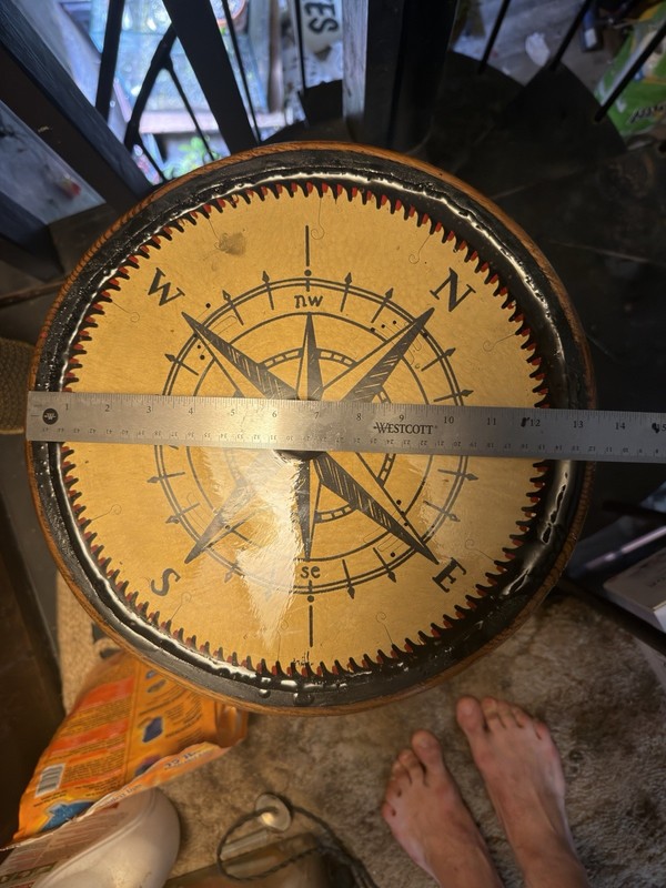 Solid Wood Side Table, Handmade With 12” Miter Saw Blade, Epoxy, Laser Engraver gallery