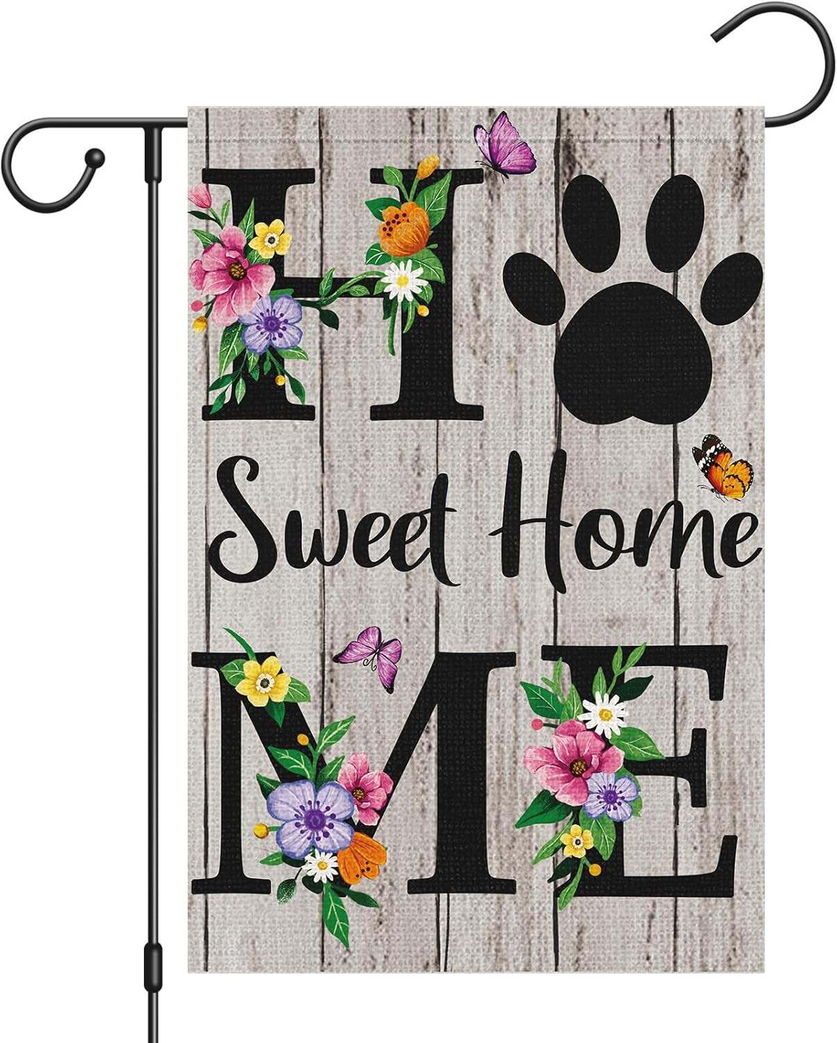 Home Sweet Home Garden Flag Spring Summer Floral Garden Flags 12X18 Inch Double gallery