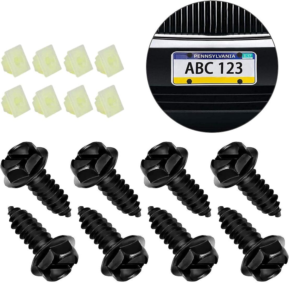 Universal License Plate Screws for Fastening License Plates, Nylon Screw Inserts gallery