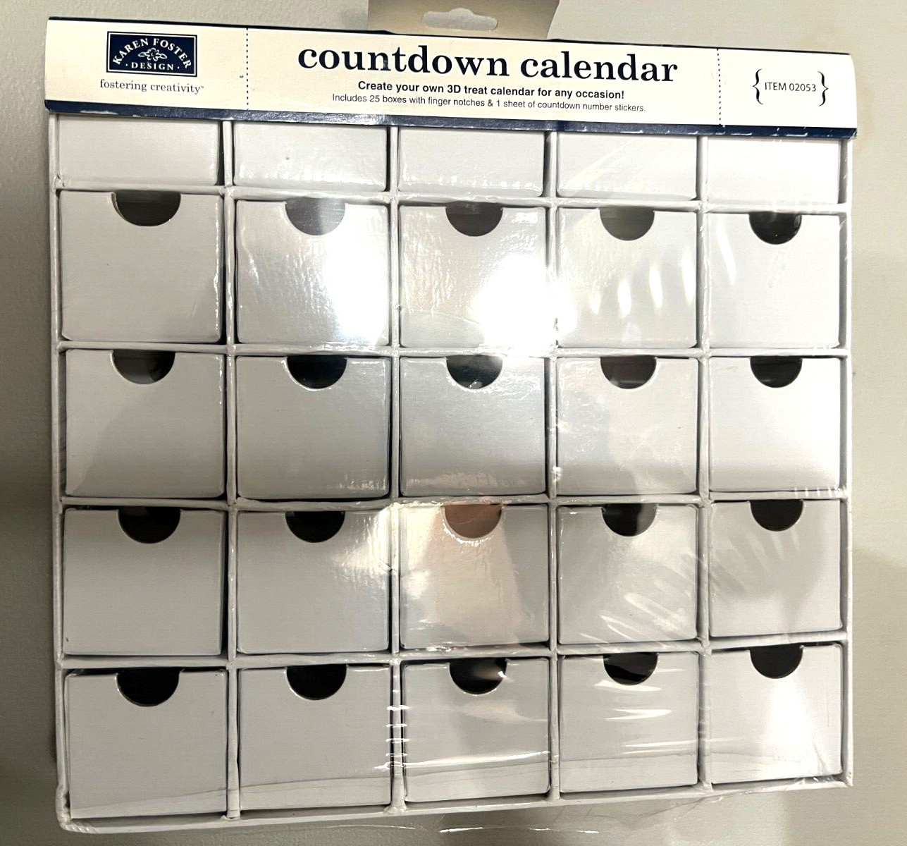 Countdown Calendar 8"x8.5" 25 Box Mini Drawer With Finger Notches gallery