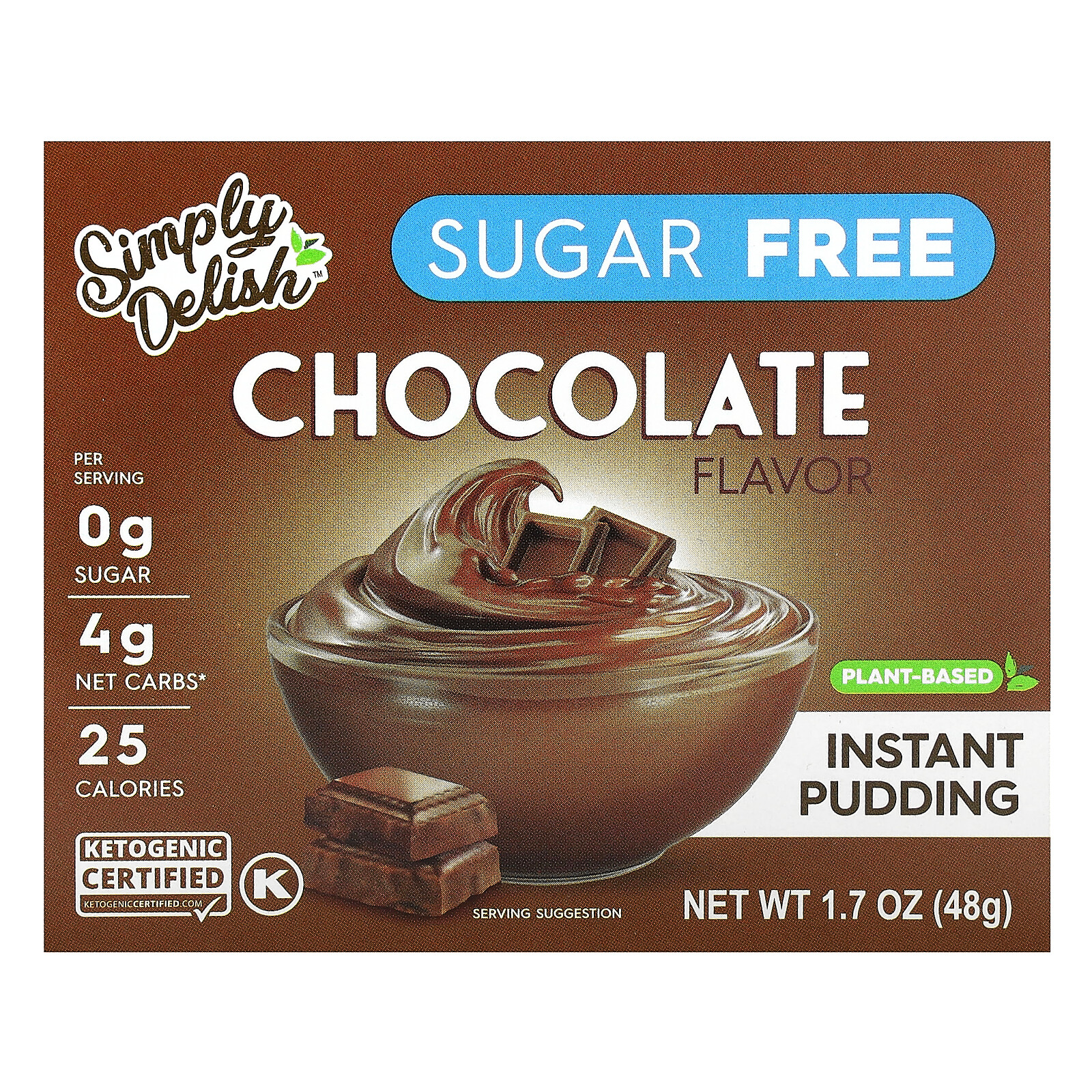 Plant-Based Instant Pudding, Chocolate, Sugar Free, 1.7 oz (48 g) gallery