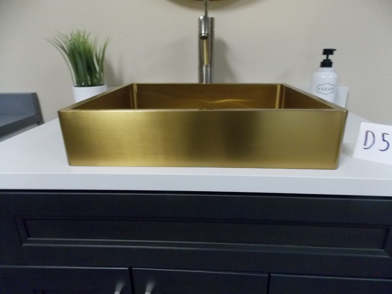 Eden Bath Rectangular Stainless Steel Vessel Sink in Gold (EB_SS004GD, D539) gallery