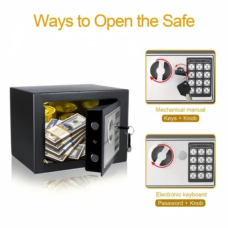 Digital Electronic Safe Box Keypad Lock Security Home Office Cash Jewelry Gun US gallery