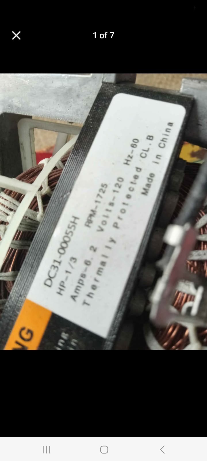 SAMSUNG CLOTHES DRYER MOTOR, FITS SEVERAL SAMSUNG DRYERS OF DIFFERENT MODELS gallery