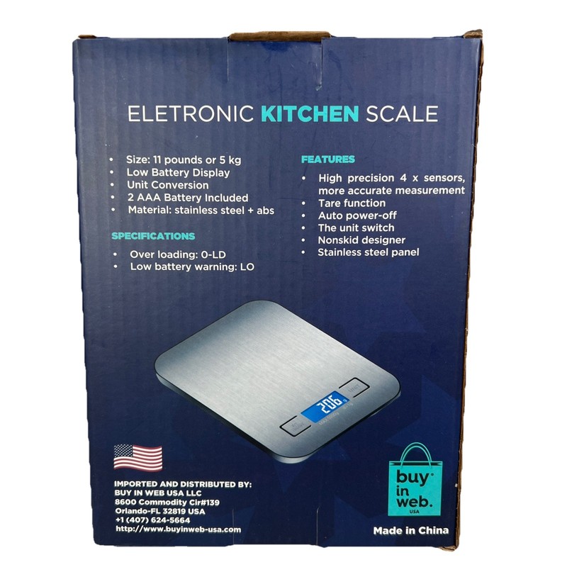 Electronic Kitchen Scale Digital 11-lbs 5kg Stainless Steel Panel Buy In Web NIB gallery
