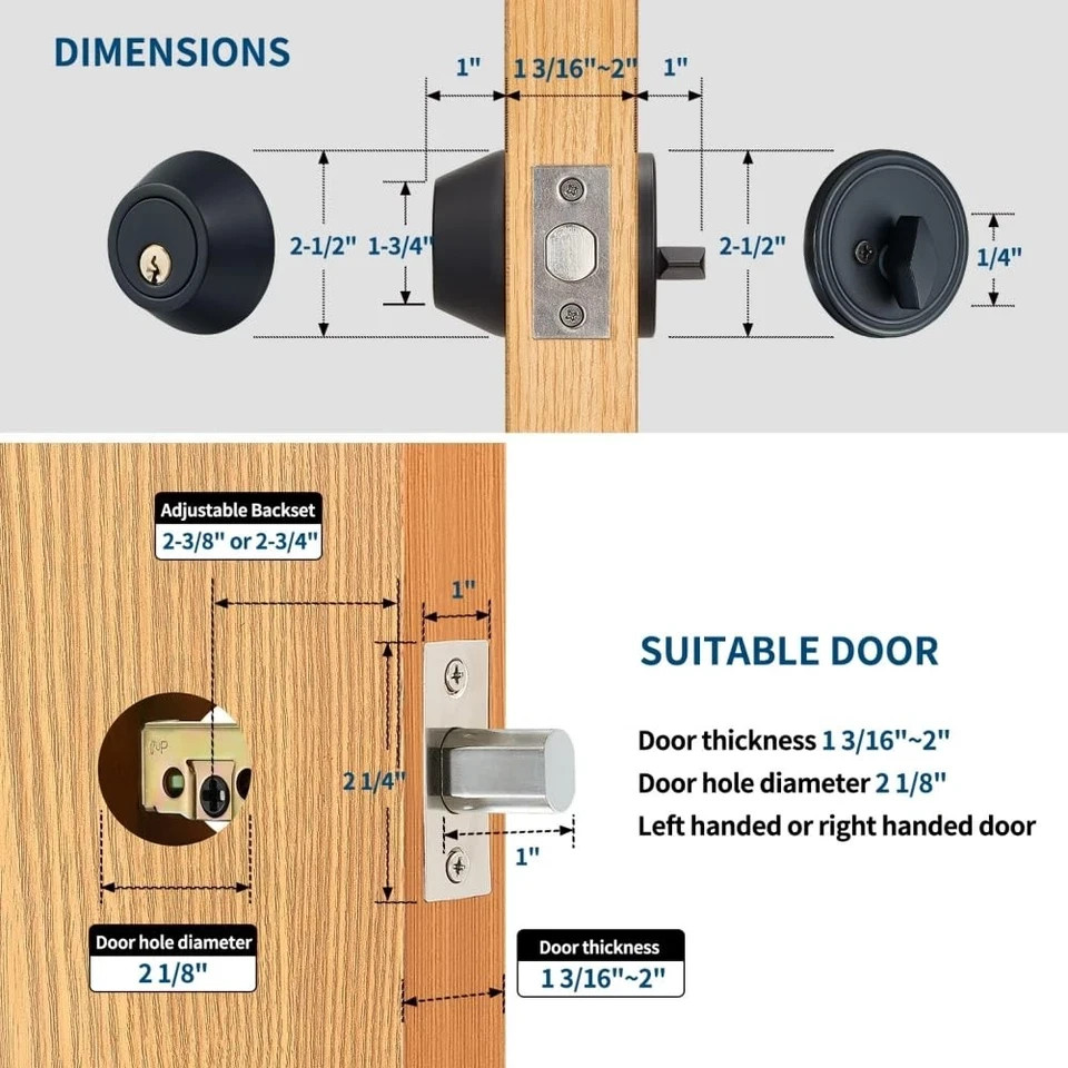 Forliggio All-New Deadbolt Door Lock Set, ANSI/BHMA Grade 3 Enhanced Security... gallery