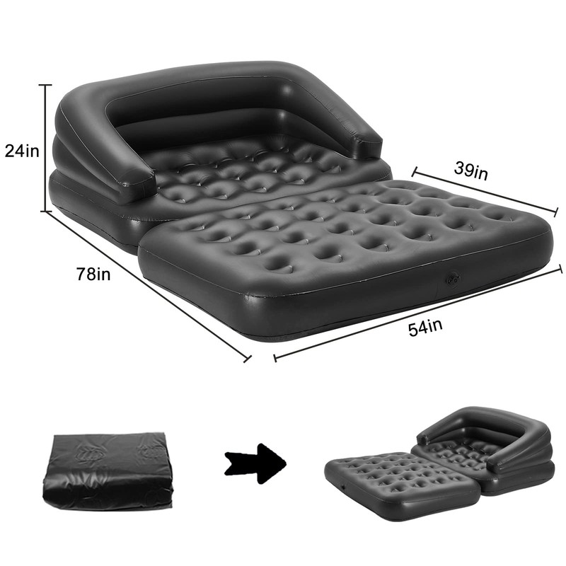 Inflatable Sofa Bed for Camping, Pool Float Couch Outdoor Mattress Bed with A... gallery
