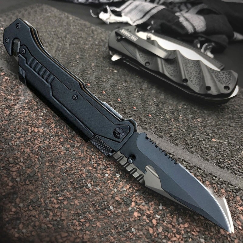 Black EDC Assisted LED Multifunction Open Pocket Knife Survival MULTI TOOL Gift gallery