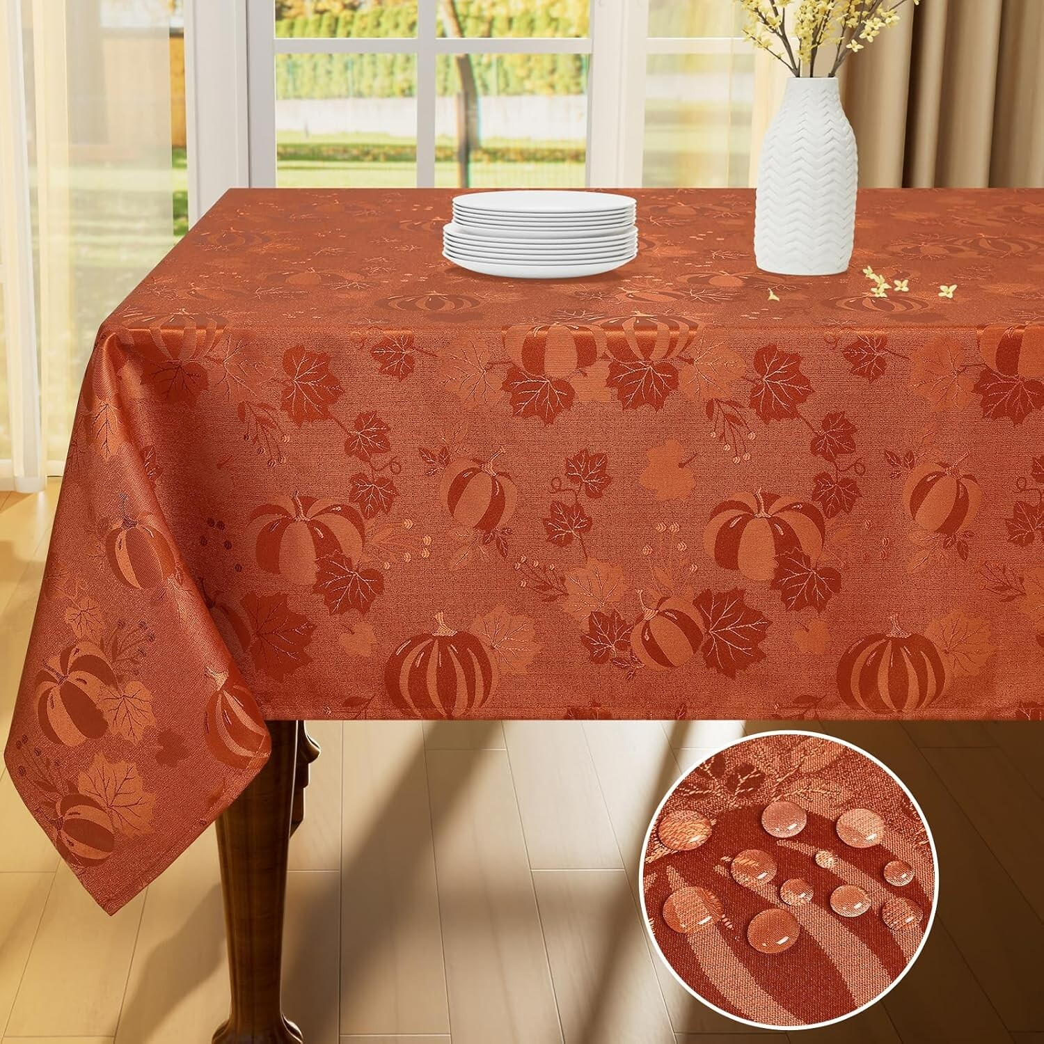 Thanksgiving Tablecloth 60x120 Inch Fall Waterproof Rustic Table Cloth Rectangle gallery