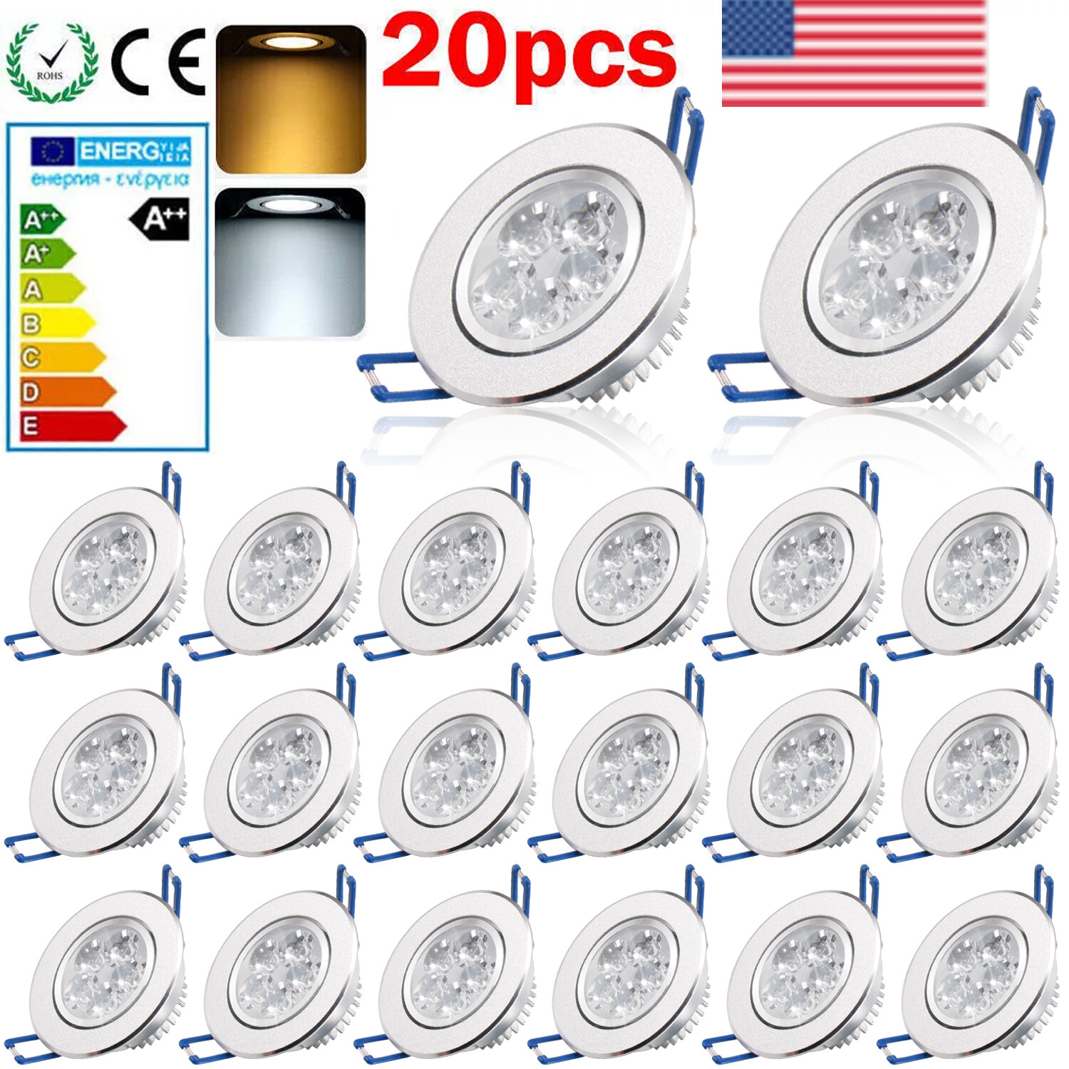 10-60PCS Dimmable LED Downlight 3W/5W Recessed Ceiling Light Spotlight 85V-265V gallery