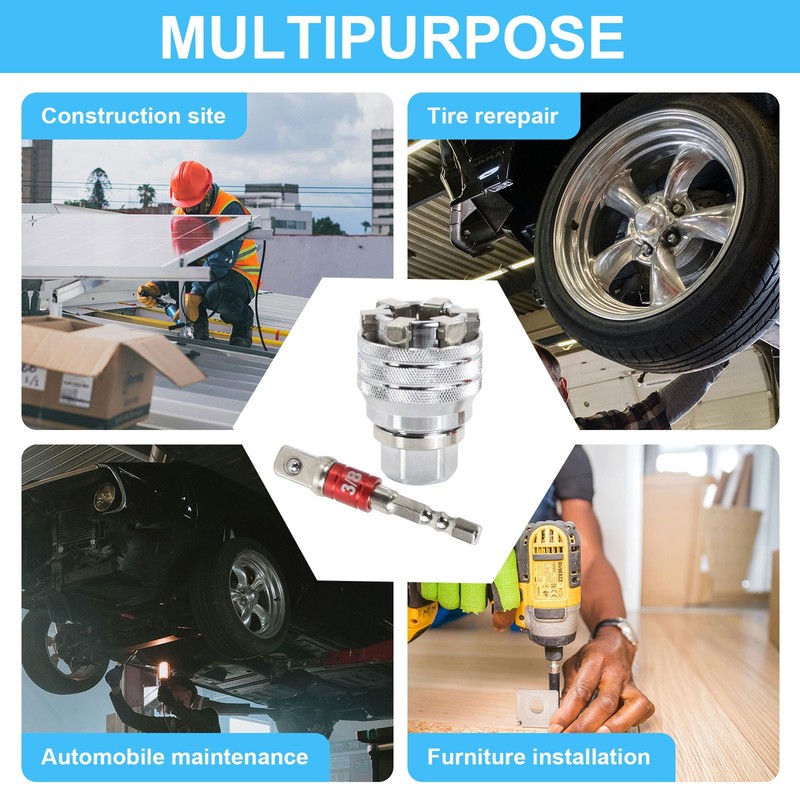 10-19mm Universal Socket Tool Adjustable Multifunction Wrench Sleeve Adapter Kit gallery