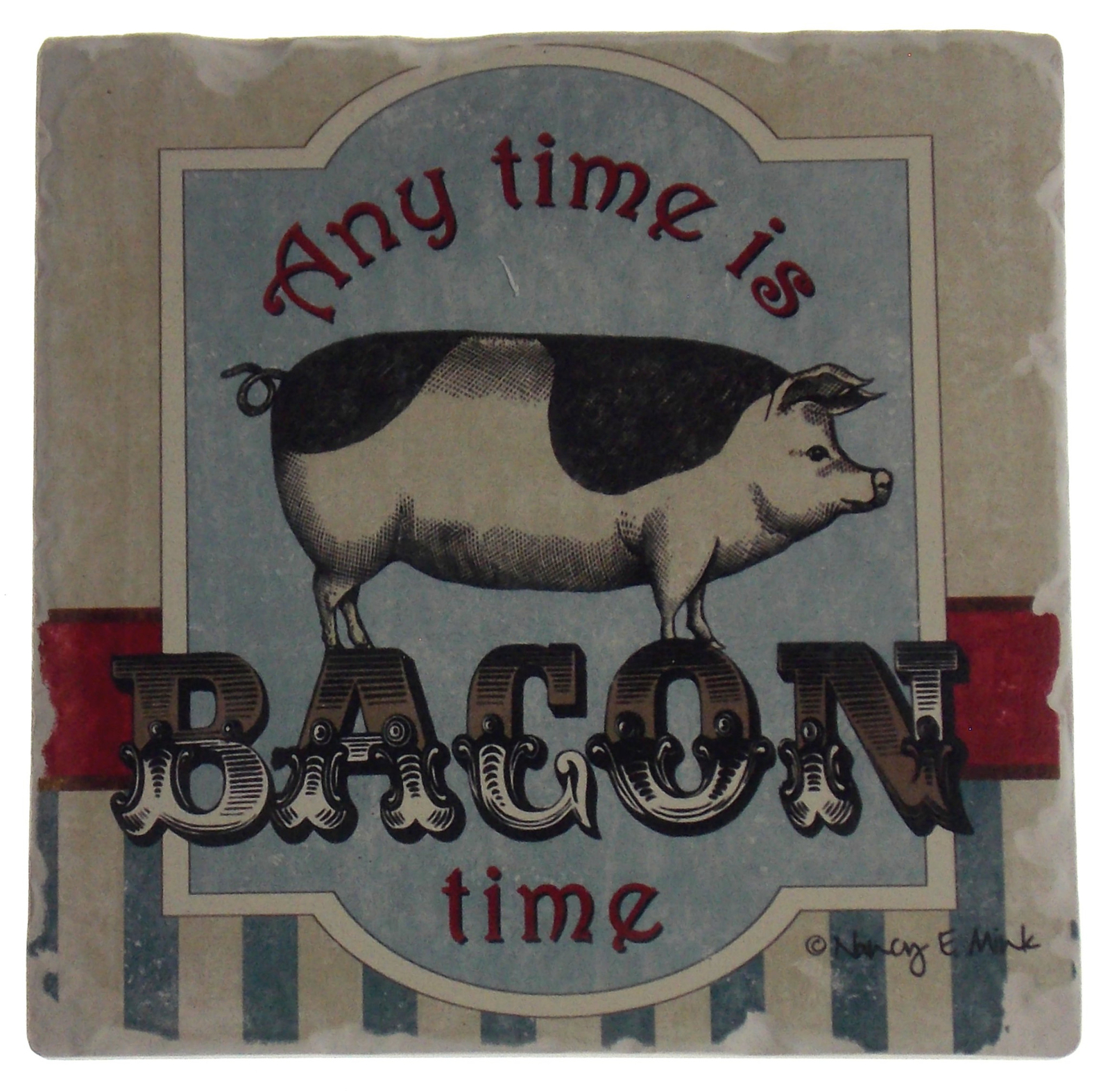 CounterArt Absorbent Stone Coasters Any time Bacon Set 4 Pig Kitchen Bar Gift gallery