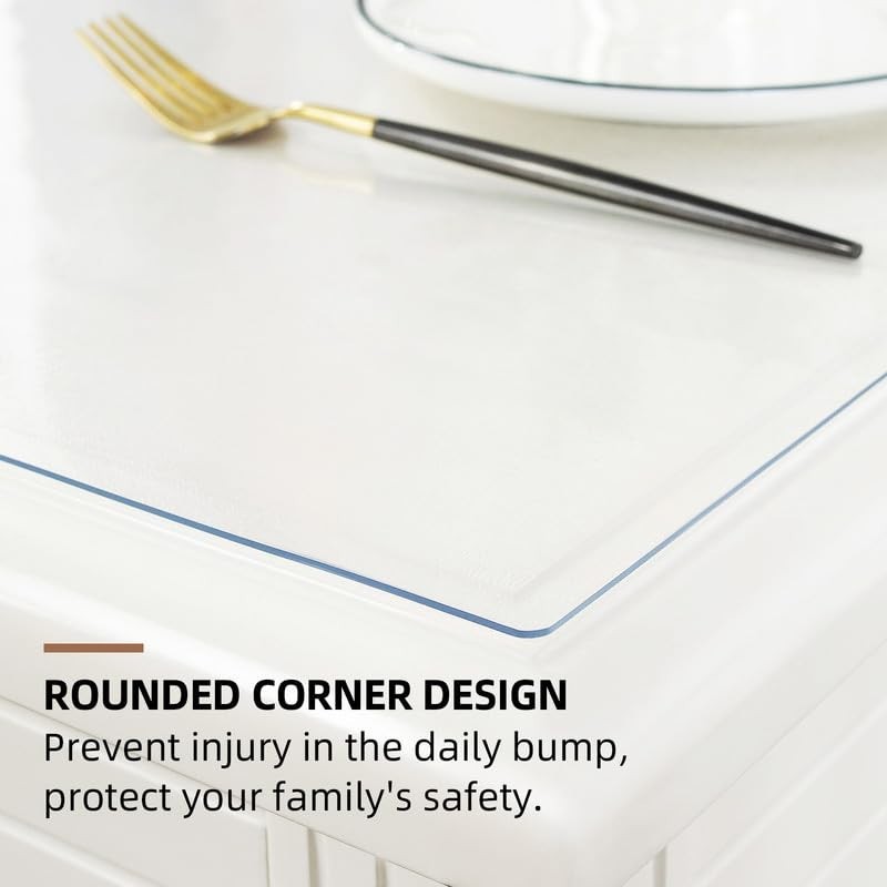 Clear Table Protector 44x72 Inch, 1.5mm Thick PVC, Rectangle Cover for Desk & Di gallery