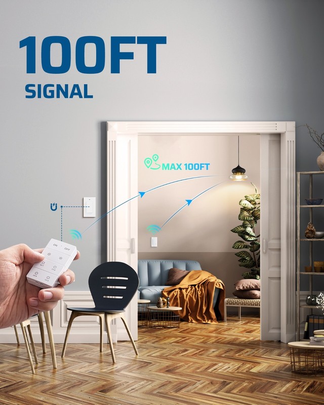 DEWENWIL Wireless Dimmer Switch,Magnetic Remote Control Dimmer Light Switch gallery