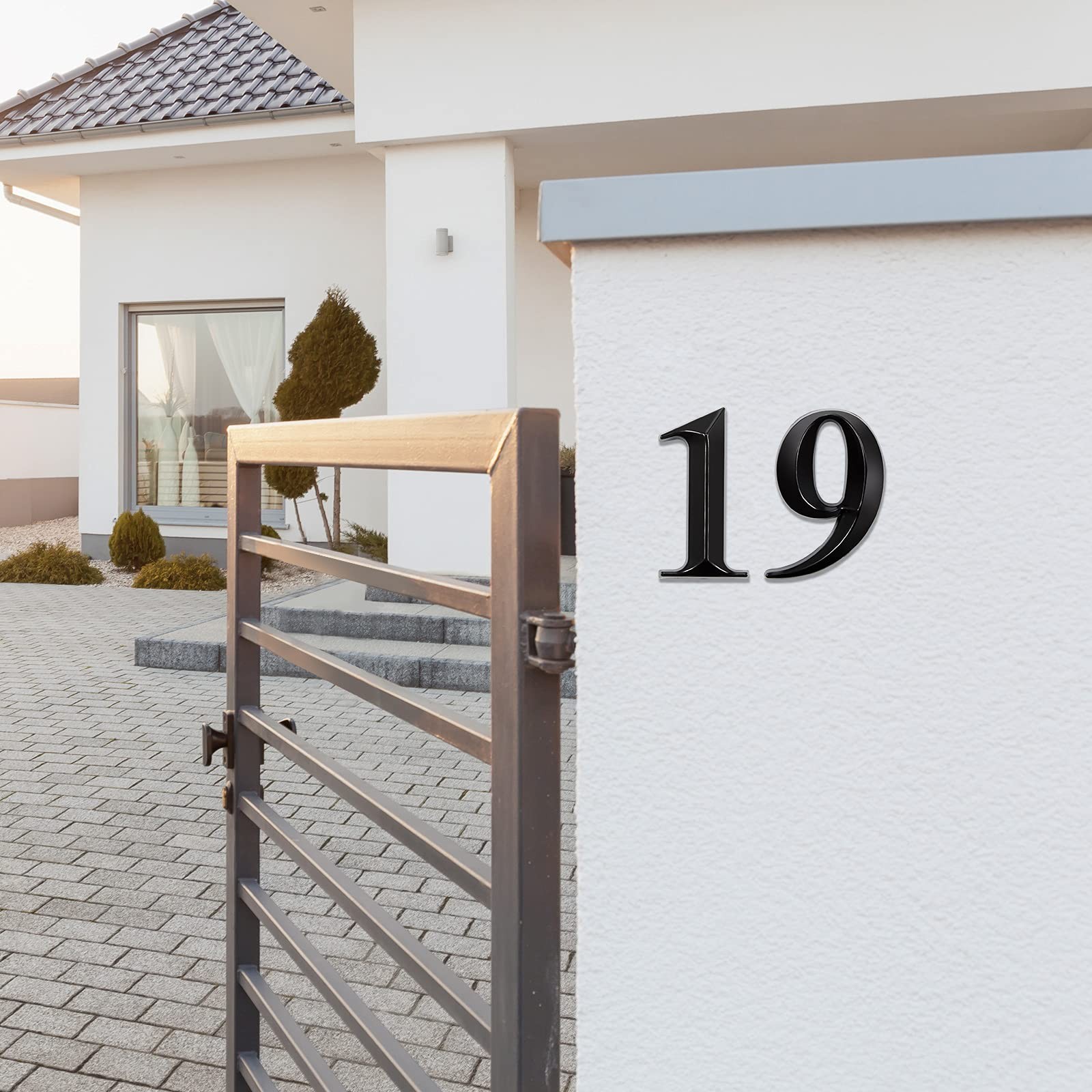House Numbers 3D Self Adhesive 4x2.5 Inches 0-9 for Mailbox Door Signs - Easy gallery