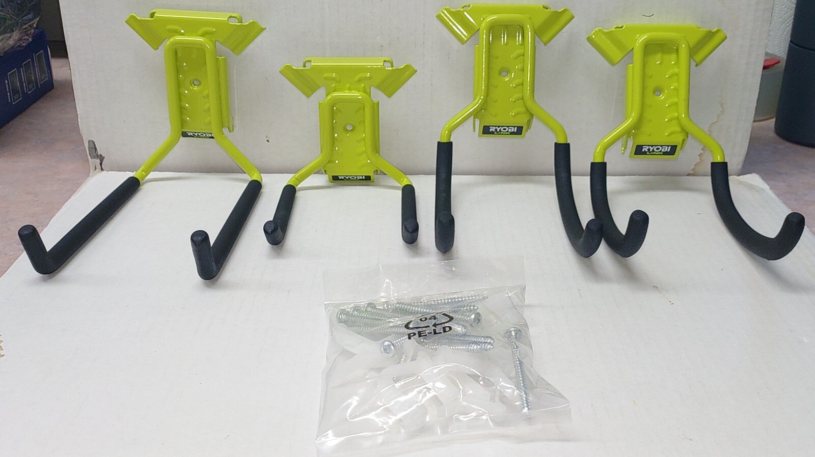 Ryobi Link 4 Piece Modular Storage Wall Mount Utility Hooks Free Shipping gallery
