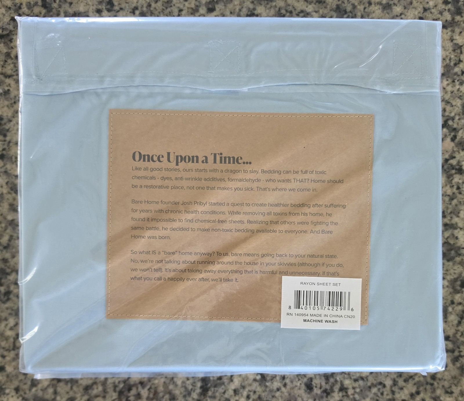 New, Bare Home Queen 100% Rayon From Bamboo 4 Pc Sheet Set Light Blue gallery