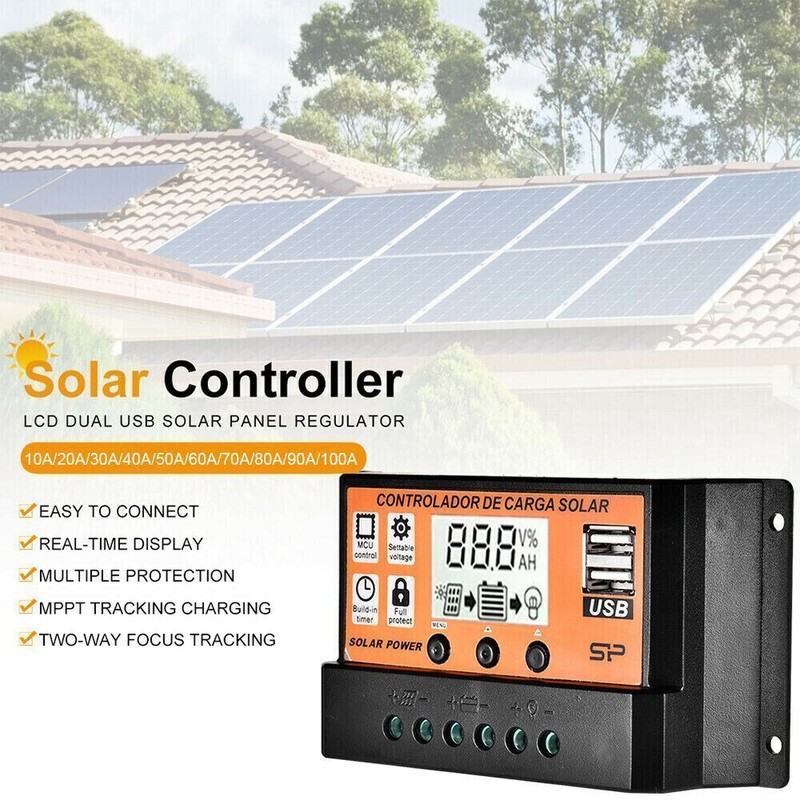 100A MPPT Solar Panel Regulator Charge Controller Auto Focus Tracking 12/24V US gallery