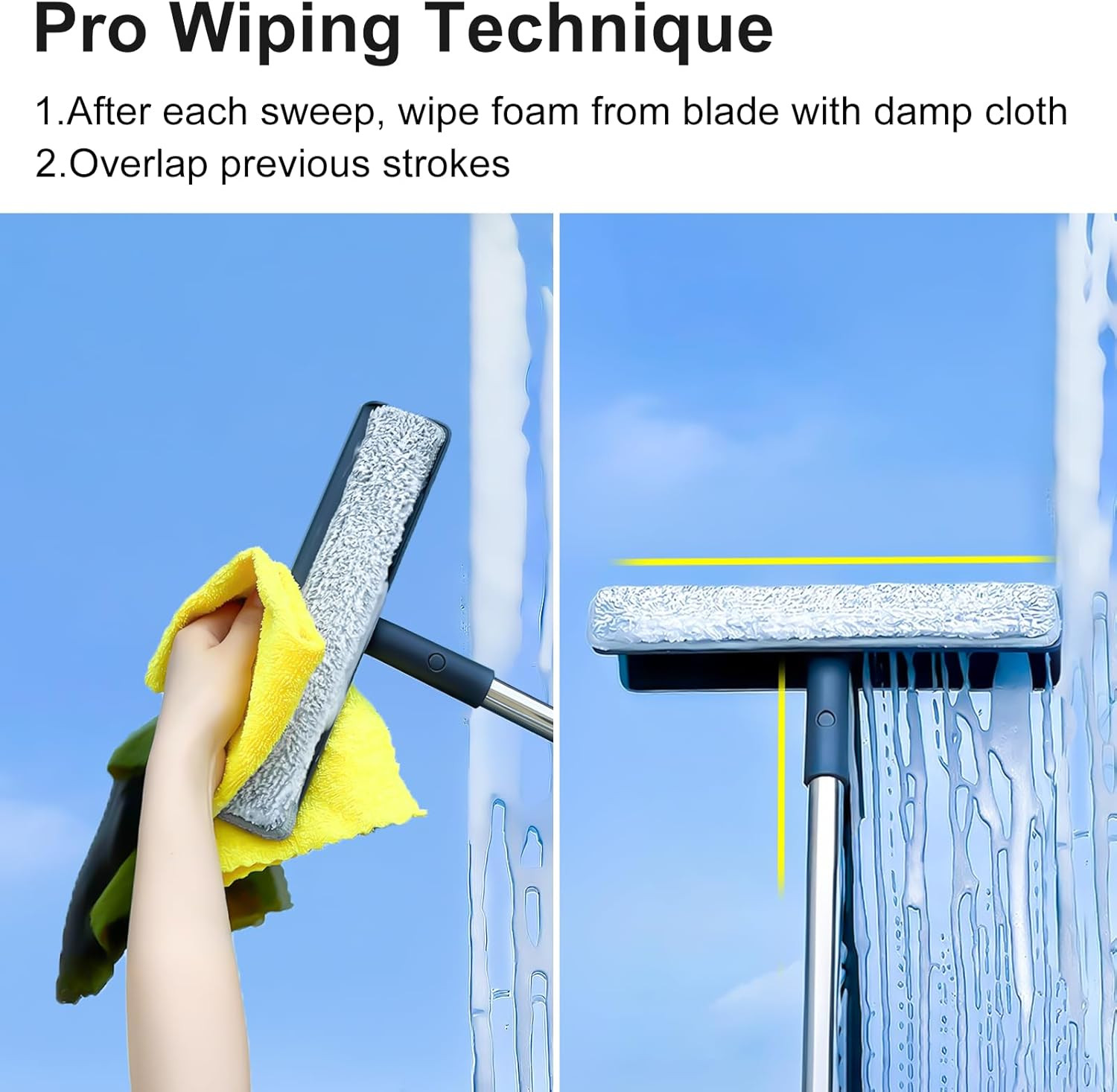 3-In-1 Window Squeegee Home 60" Window Cleaning Kit 3 Microfiber Cloths Screen gallery