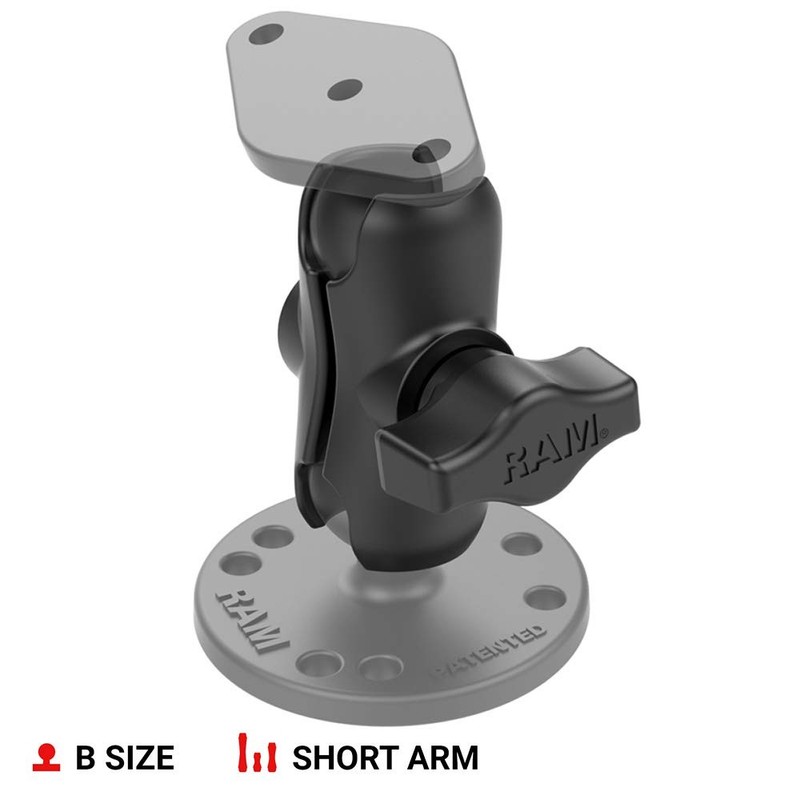 RAM Mounts RAP-B-201U-A Composite Double Socket Arm - Short Arm Compatible with gallery