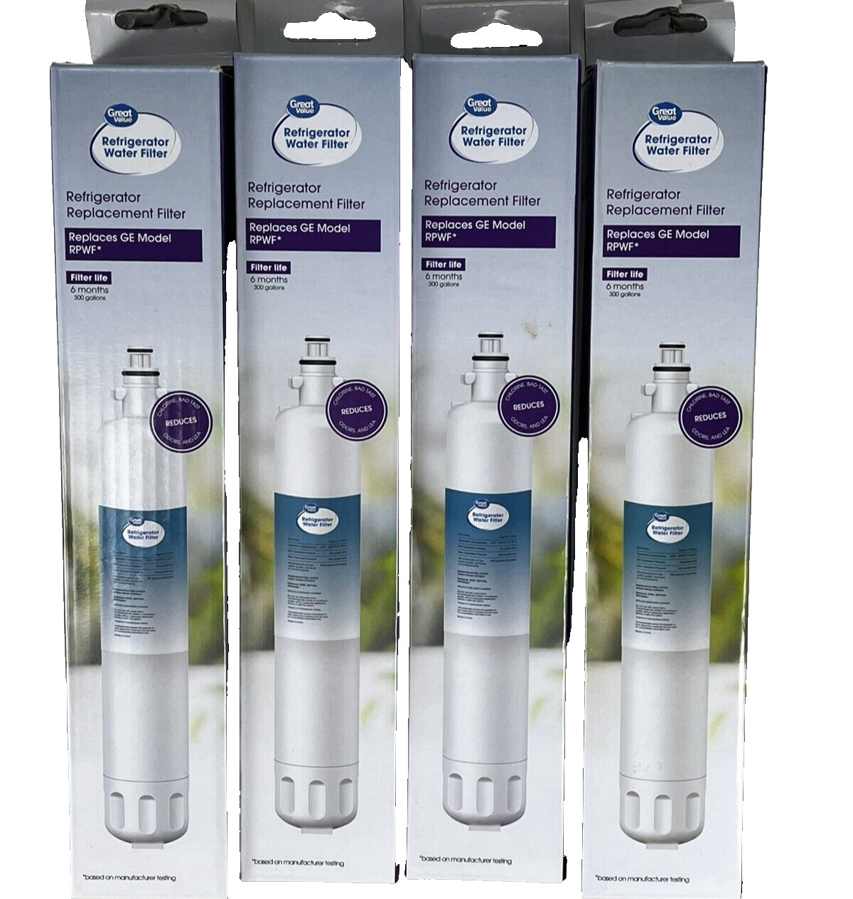 (4) Great Value Refrigerator Water Filter Replaces GE Model RPWF 6months 300 gal gallery