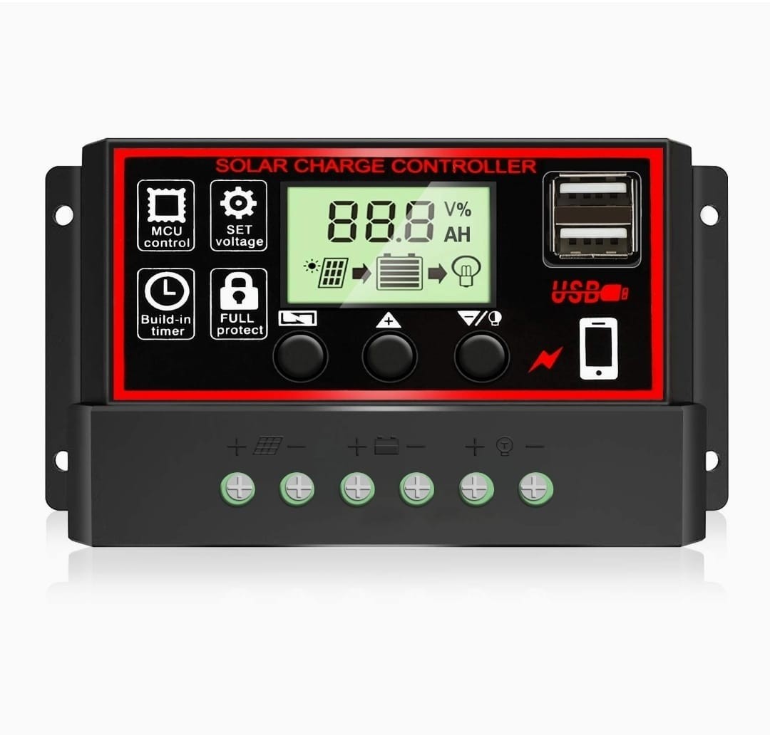 PWM Controlador de carga para solar panel 30A 12V/24V Pantalla LCD Regulador USB gallery