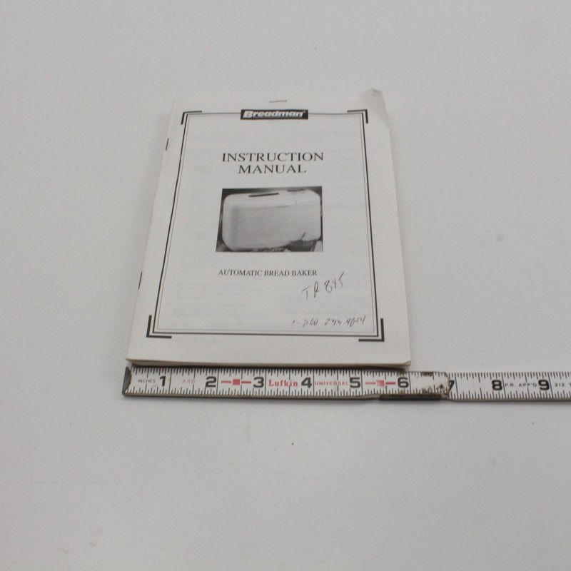 Genuine Breadman TR-845 Bread Maker Recipe User Instruction Manual Guide Book gallery