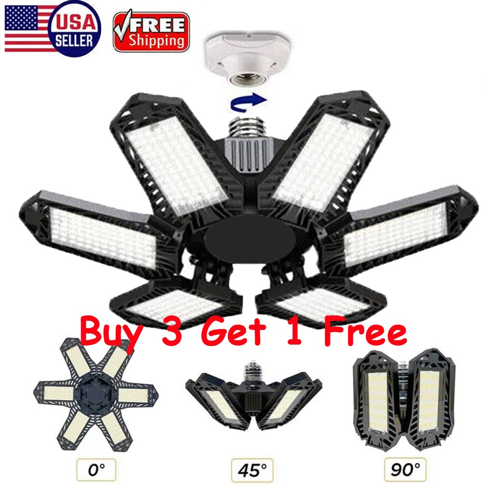 12000000LM LED Garage Light Super Bright Work Shop Ceiling Light Deformable Bulb gallery