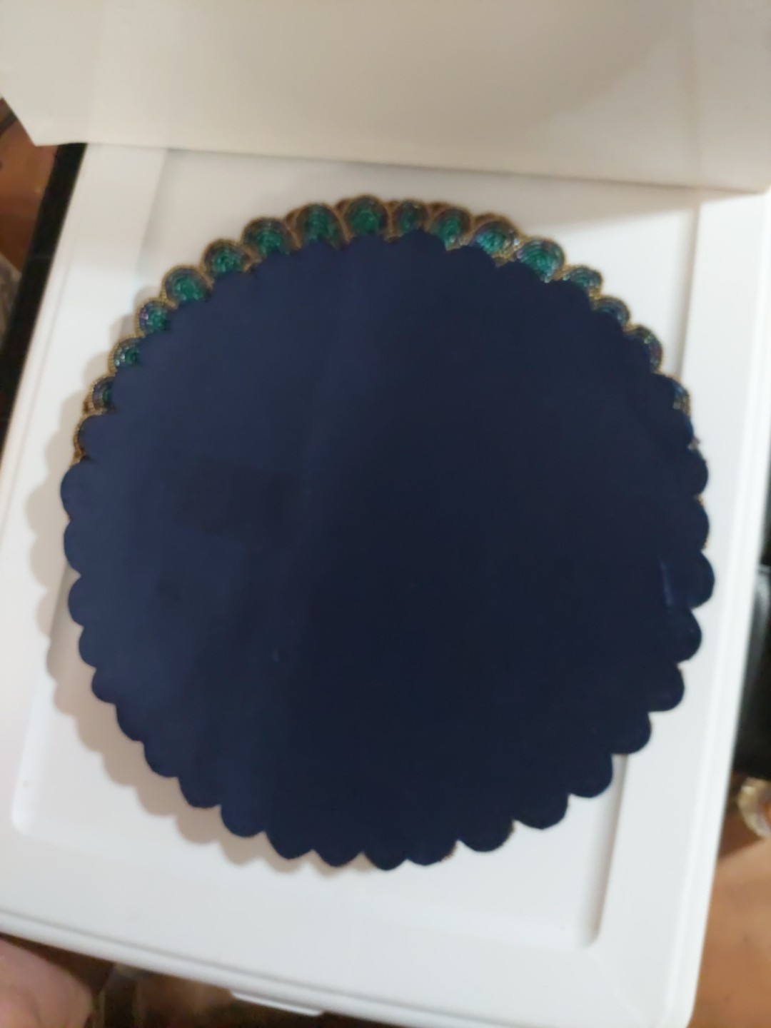 Beaded Round 15 Inch (purple,teal,gold)Scalloped Placemats (set of 6) gallery