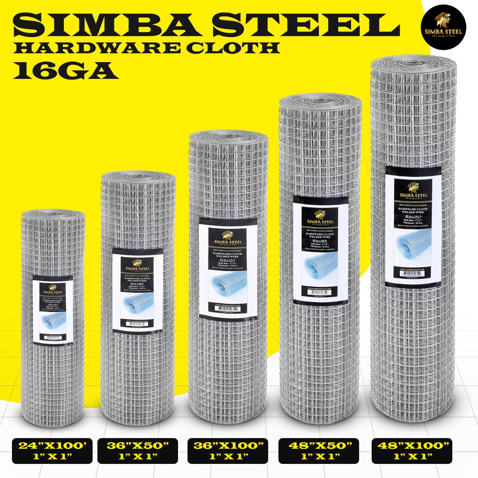 Galvanized Welded Wire Mesh, Hardware Cloth, Size 12"-72" 50/100FT SIMBA STEEL gallery