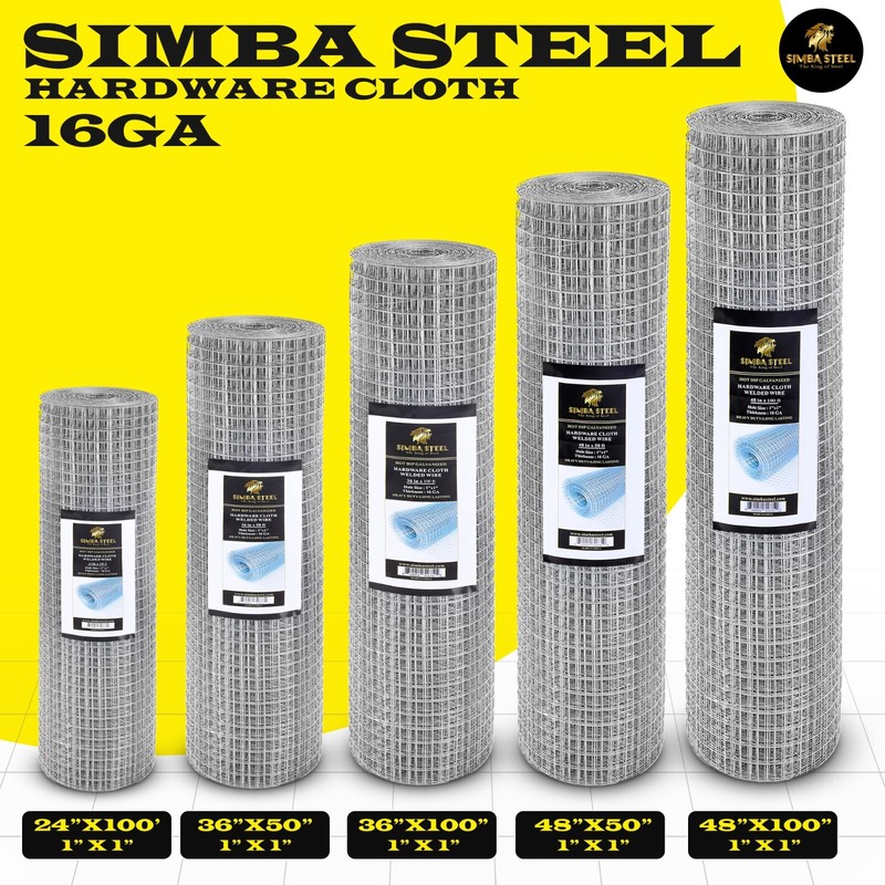 Galvanized Welded Wire Mesh, Hardware Cloth, Size 12"-72" 50/100FT SIMBA STEEL gallery