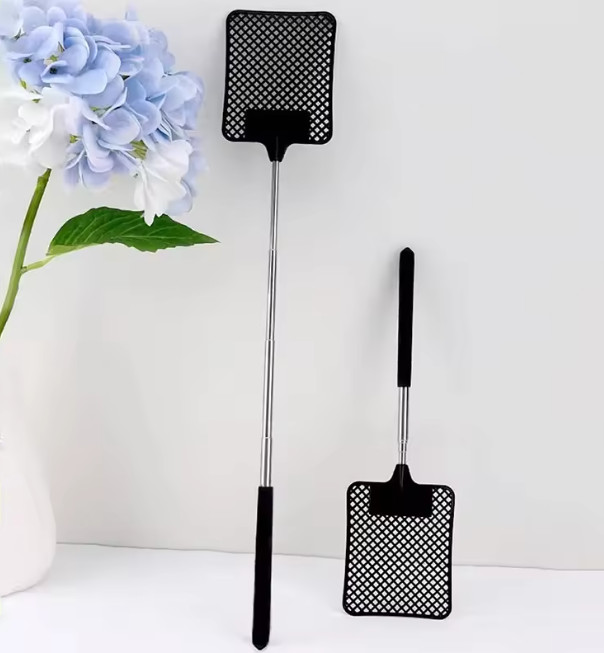 1 pc Black Creative Fly Swatter Stainless Steel Extendable Mosquito Swatter Tool gallery