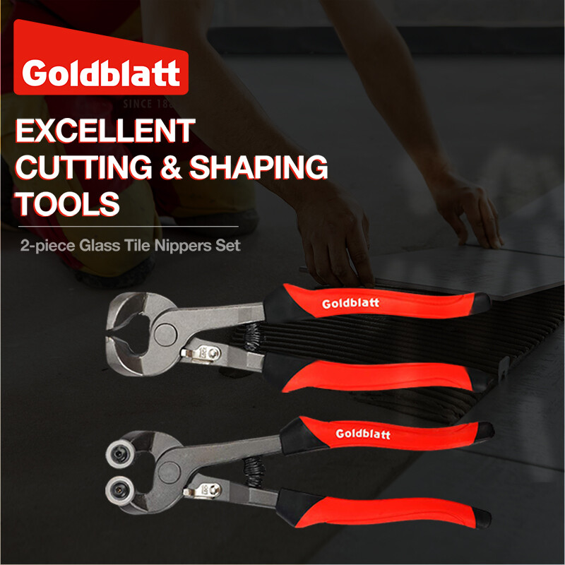 Goldblatt 2PCS Glass Tile Nippers Set Heavy Duty Wheeled Glass Mosaic Nipper NEW gallery