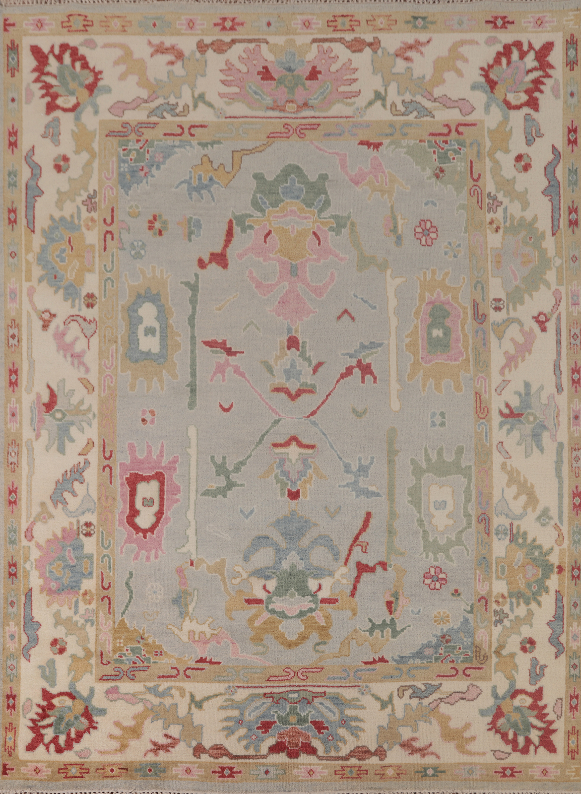 All-Over Pattern Handmade Oushak Indian Area Rug 8x10 ft Living Room Carpet gallery