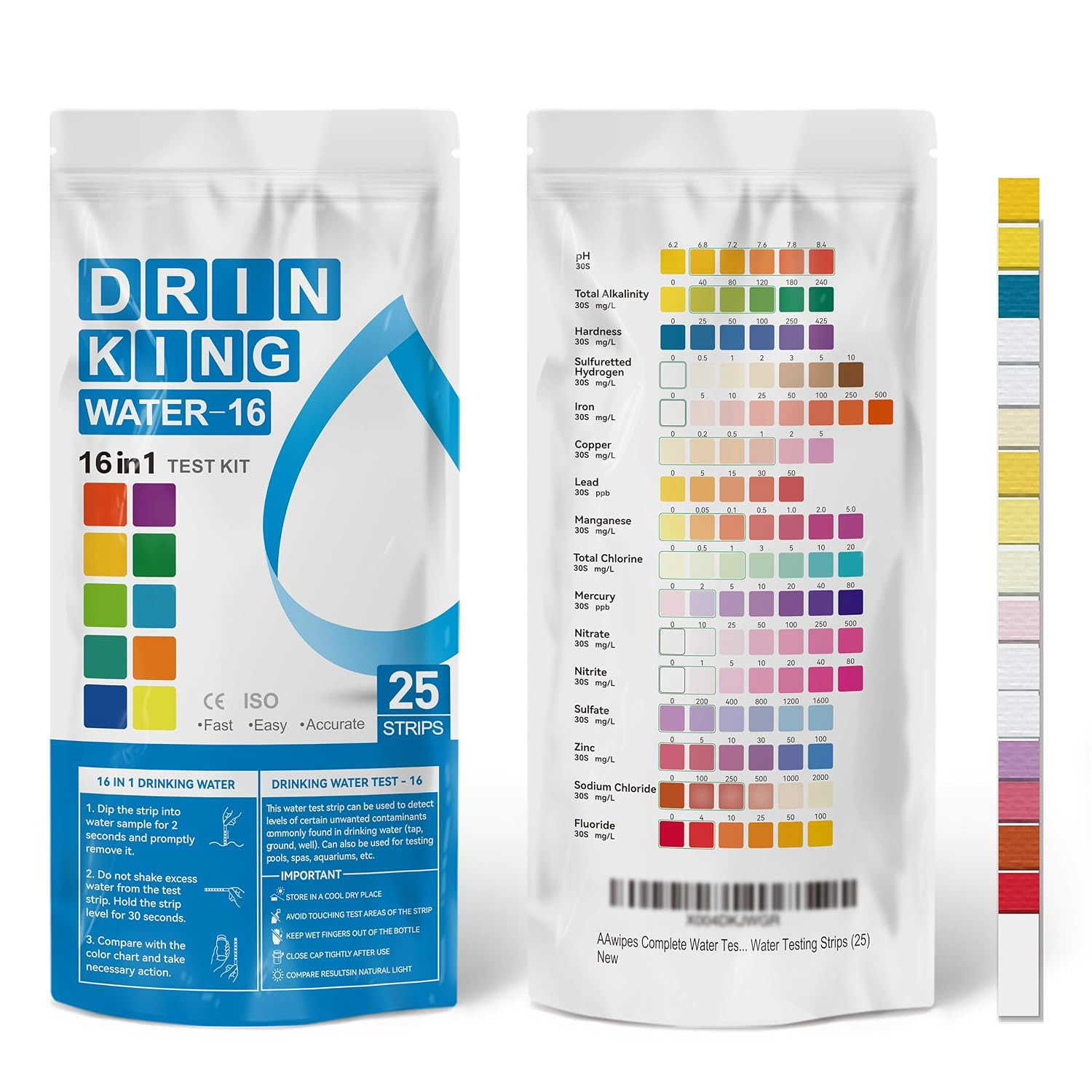 Complete Water Testing Kits for Drinking Water 25 Strips Bag Pack 16 in Well, Ta gallery