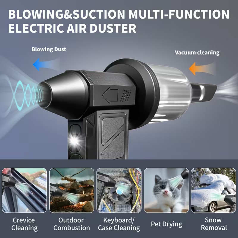 Mini Turbo Air Blower, Wireless Dust Cleaner for PC, Car & Home gallery