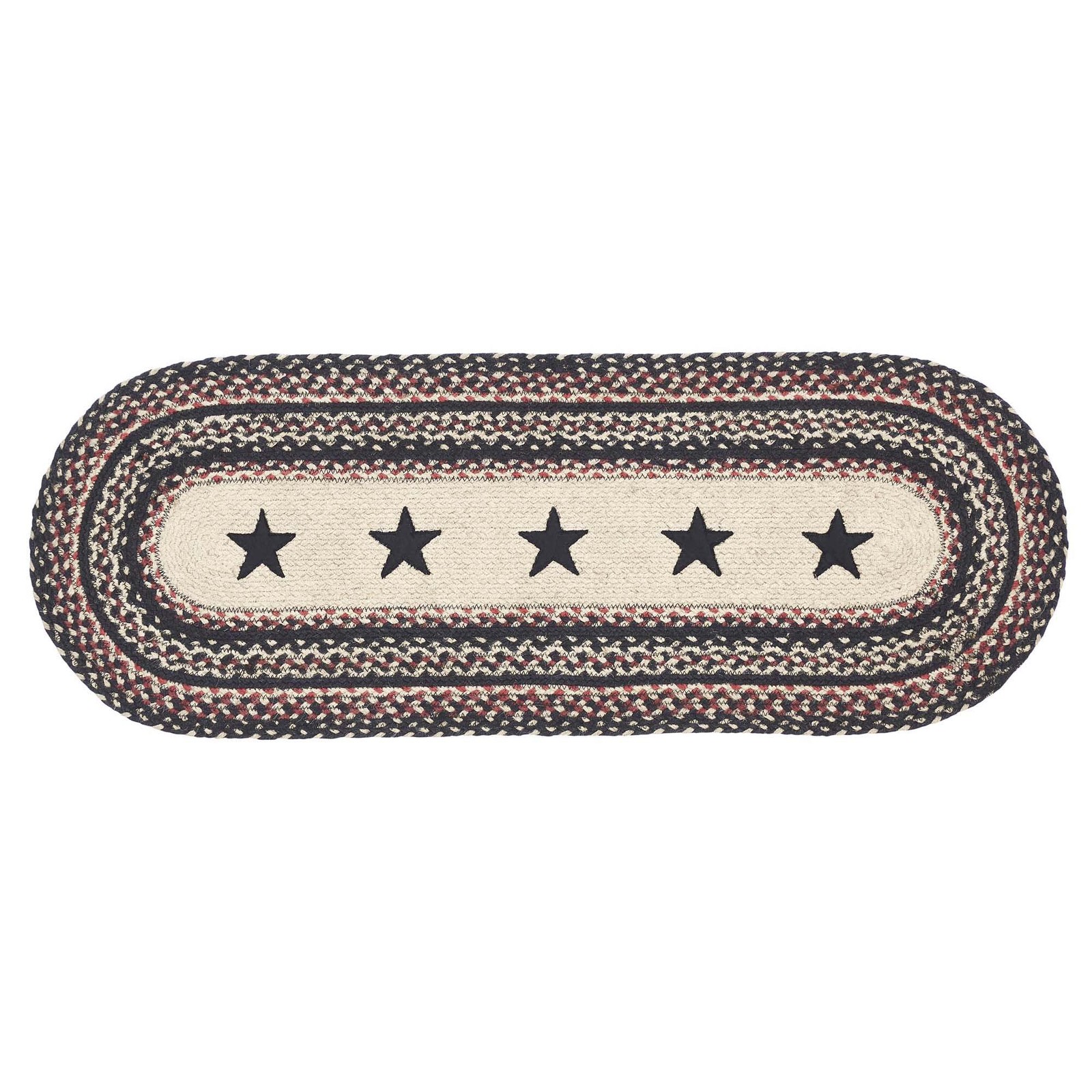 Table Runner Colonial Star Jute Country 13x36 Oval Kitchen Decor VHC Brands gallery