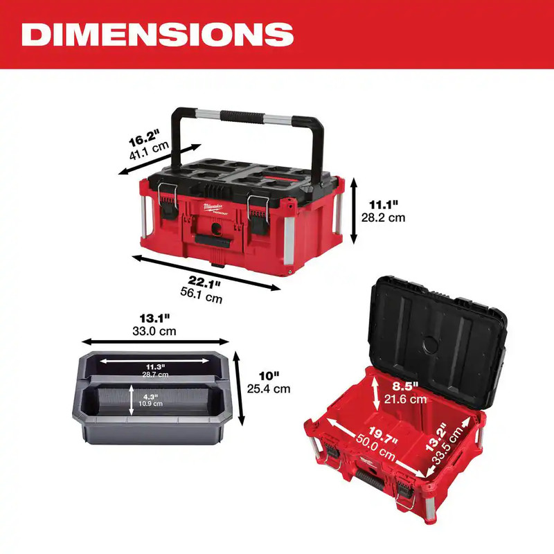 Milwaukee PACKOUT 22 inch Modular Tool Case Storage System 250 lb Capacity - 3 P gallery
