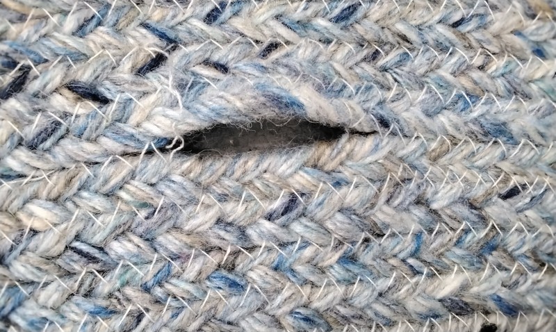 BLUE / GREY 6' X 6' Round Broken Thread Rug, Reduced Price 1172719476 CAP227M-6R gallery