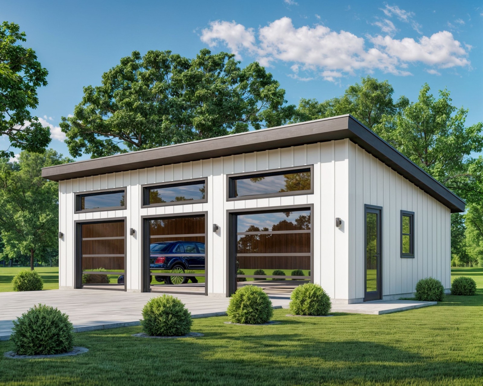 Three Car Garage Plan 24'x40', Detached Shed Roof Garage, 960 Sq Ft, 9 Ft Walls gallery