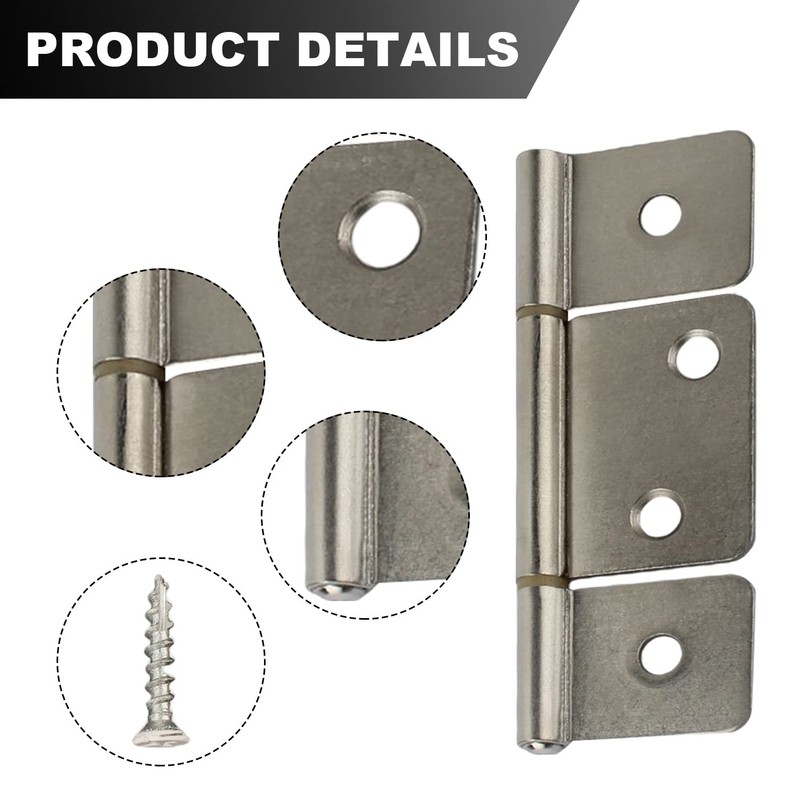 Three Leaf Non Mortised Hinge 3.46" Silver 1.51" Middle Leaf - For Mobile Home gallery