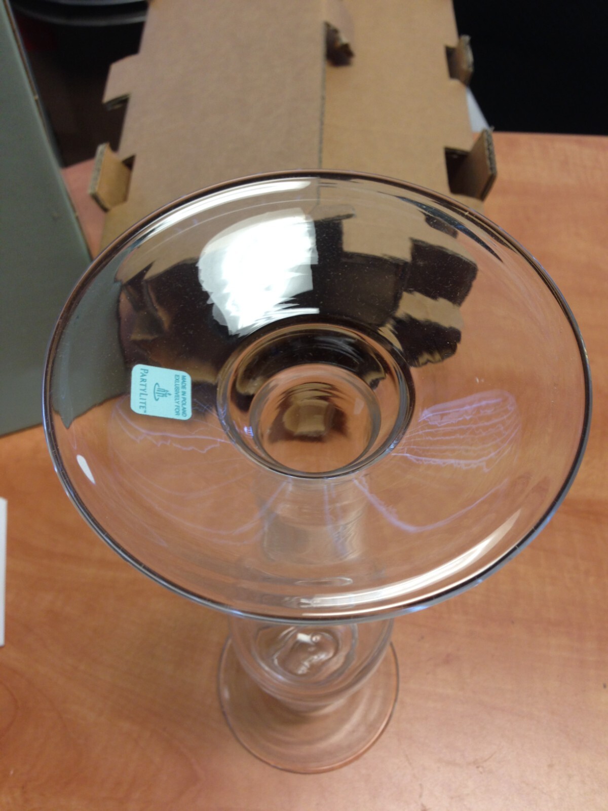 Partylite P90637T Classic Style Glass Pillar Candle Holder Tall 12" gallery