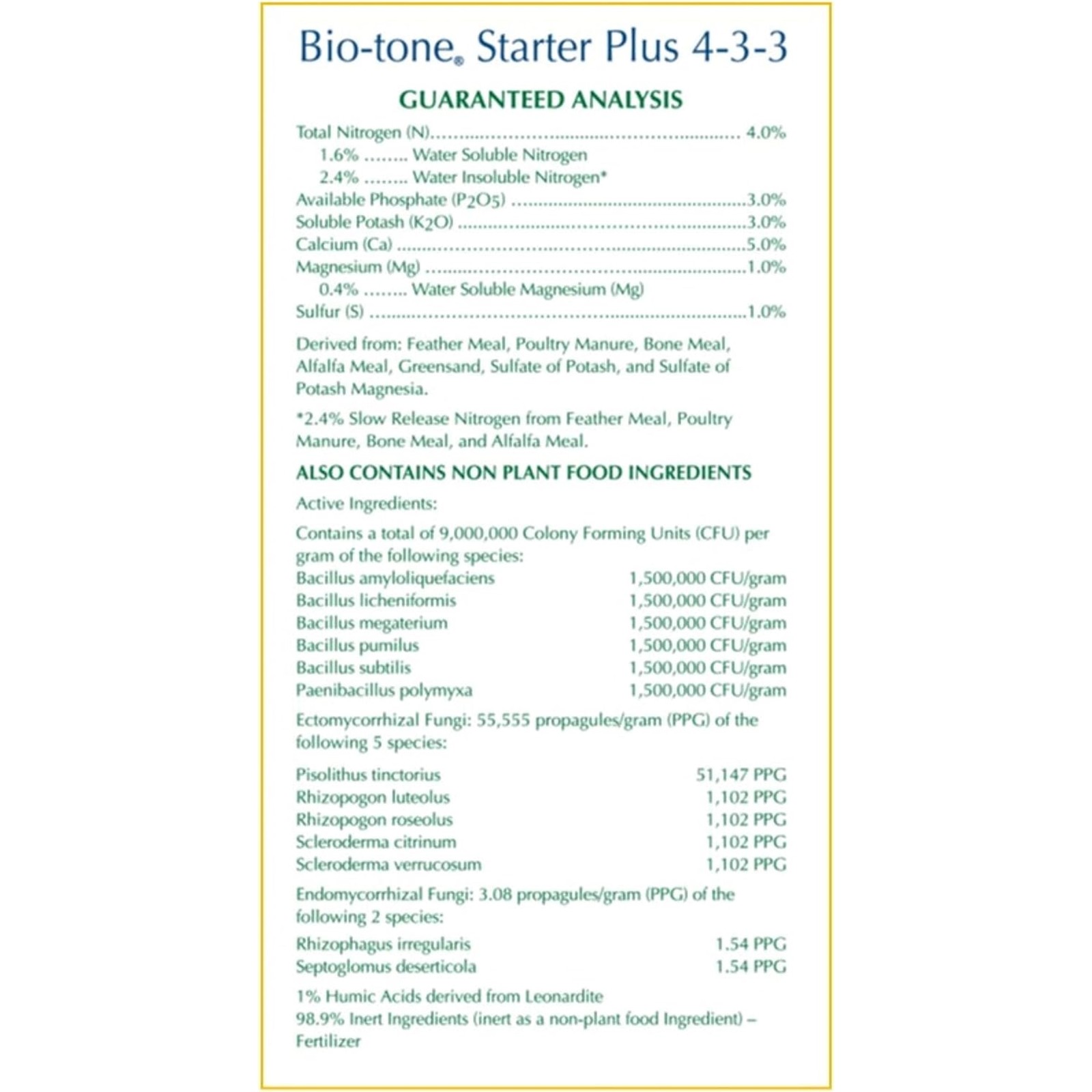Espoma Organic Bio Tone Starter Plus Starter Plant Food with Mycorrhizae, 18lb gallery