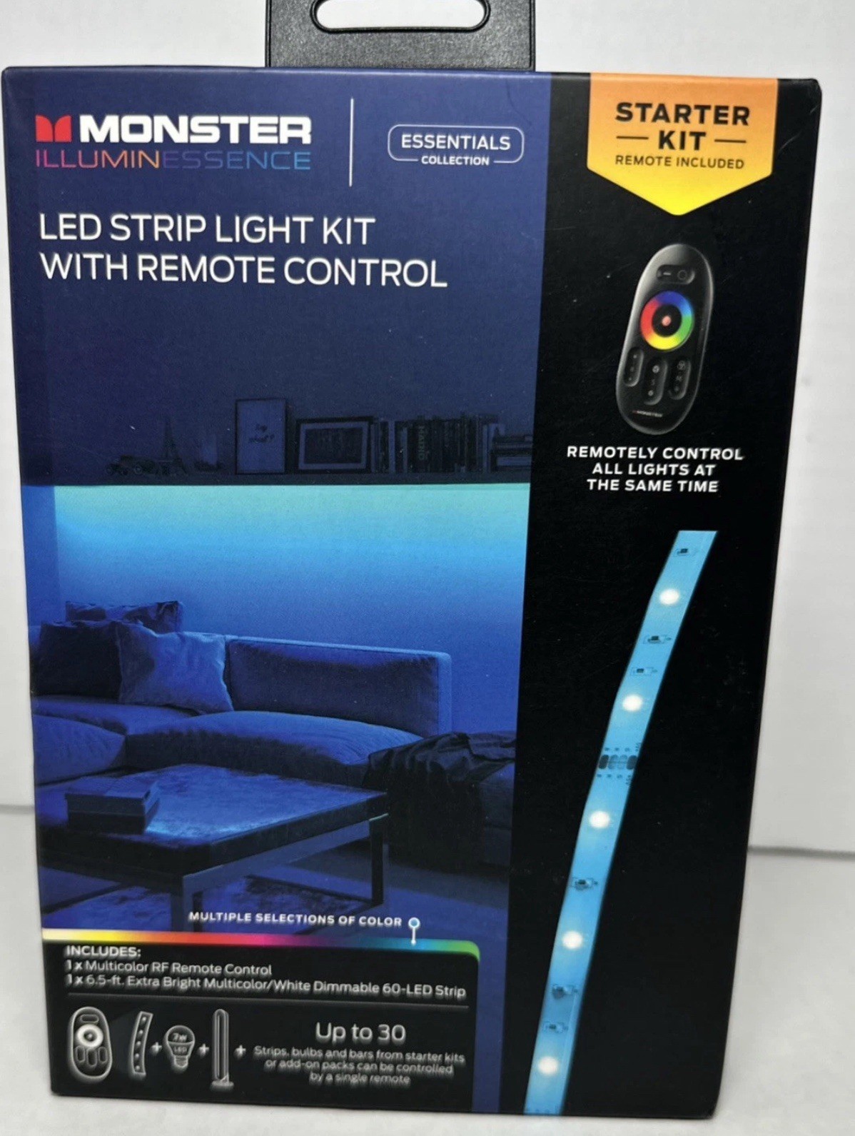 MONSTER Illuminessence LED STRIP LIGHT KIT with Remote Control NEW IN BOX! gallery